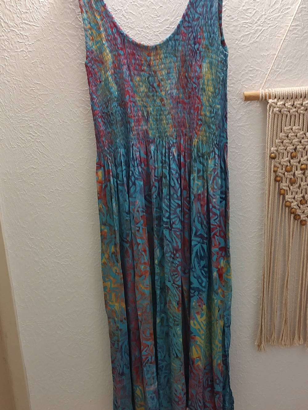 The Pyramid Collection Teal Multicolor Tie-Dye Maxi Dress - Picture 4 of 5